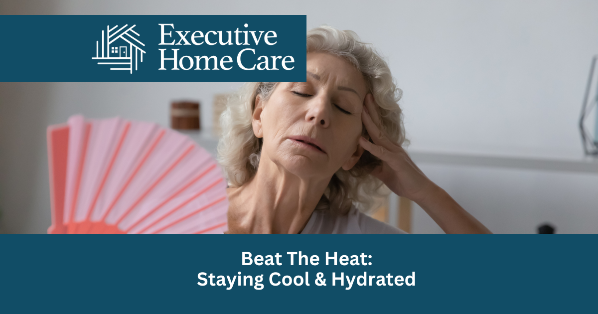 woman fanning herself to cool down